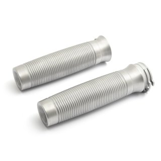 Alloy grip set "Rippled" silver 1"