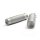 Alloy grip set "Rippled" silver 1"