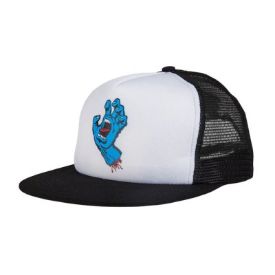 Santa Cruz "Screaming Hand" Trucker Cap Mesh weiß schwarz